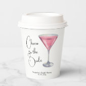Waterverf Roze Cocktail Bruidsmeisjesfeest Papieren Bekers (Voorkant)