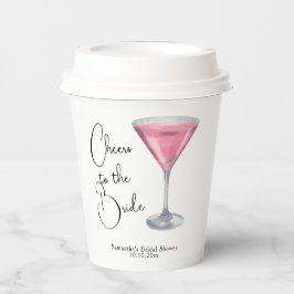 Waterverf Roze Cocktail Bruidsmeisjesfeest Papieren Bekers
