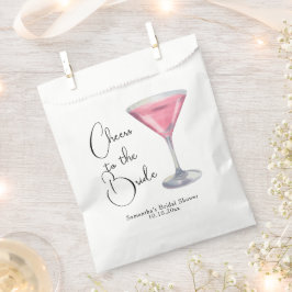 Waterverf Roze Cocktail Bruiloftsfeest Bedankzakje