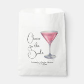 Waterverf Roze Cocktail Bruiloftsfeest Bedankzakje (Voorkant)