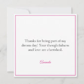 Waterverf Roze Coquette Bow Sweet 16 Verjaardag Bedankkaart (Achterkant)