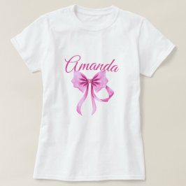 Waterverf Roze Coquette Bow Sweet 16 Verjaardag T-shirt