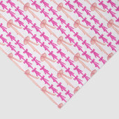 Waterverf Roze Coquette Bows Tissuepapier (Detail)