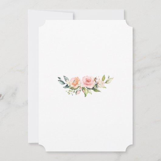 Waterverf Roze Crème Bloem Meisje Bevestiging Kaart (Achterkant)