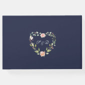 Waterverf Roze Crème Bloemige Geweien Bruiloft Gastenboek (Achterkant)