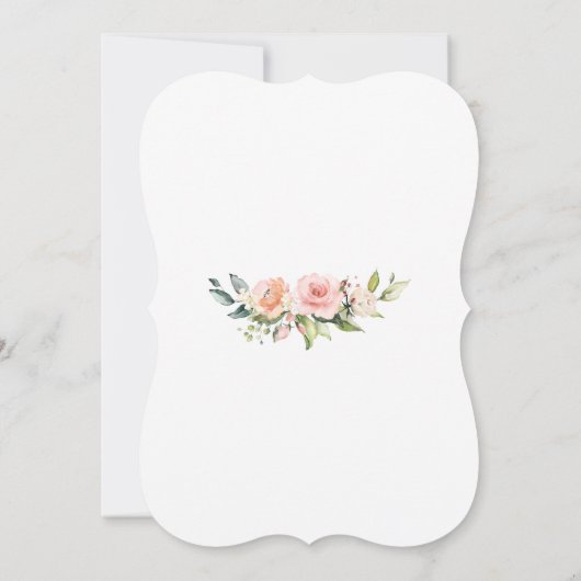 Waterverf Roze Crème Bloemige Geweien Sweet 16 Kaart (Achterkant)