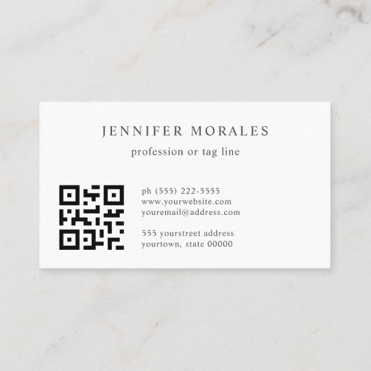 Waterverf Roze crème Mauve Gray yellow QR Visitekaartje (Achterkant)