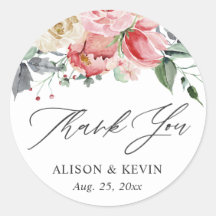 Waterverf Roze Crème Roos Bloemige Dank Je