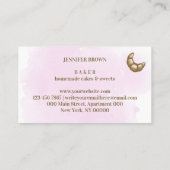 Waterverf Roze croissant Homemade Bakery Shop Visitekaartje (Achterkant)