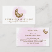 Waterverf Roze croissant Homemade Bakery Shop Visitekaartje (Voorkant / Achterkant)
