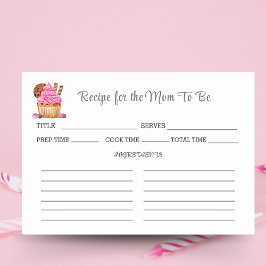 Waterverf roze cupcake Baby shower Recept Kaart