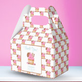 Waterverf roze cupcake met chocolade Baby shower Bedankdoosjes