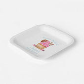 Waterverf roze cupcake met chocolade Baby shower Papieren Bordje (Gebogen)