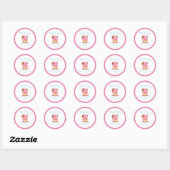 Waterverf Roze Cupcake met Chocolade Bedankt Ronde Sticker (Vel)