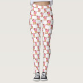 Waterverf roze cupcake met chocolade patroon leggings (Voorkant)