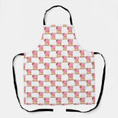 Waterverf roze cupcake met chocolade patroon schort (Voorkant)