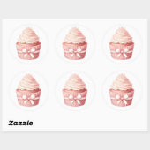 Waterverf Roze Cupcake Sticker – Cozy Winter (Vel)