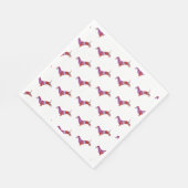 Waterverf roze dachshund servet (Hoek)