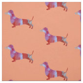 Waterverf roze dachshund stof (Swatch)