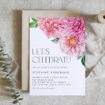 Waterverf Roze Dahlia Bloemen Sweet Sixteen Party Kaart<br><div class="desc">Nodig gasten uit voor uw evenement met deze aanpasbare uitnodiging voor een verjaardagsfeestje. Het heeft een aquarel bloemboeket van roze dahlia bloemen. Personaliseer door uw gegevens toe te voegen. Deze bloemrijke verjaardagsfeestuitnodiging is perfect voor lente- en tuinfeesten.</div>