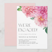 Waterverf Roze Dahlia Bloemen Verlovingsfeest Kaart (Voorkant / Achterkant)