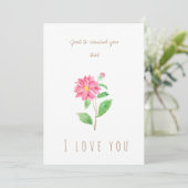 waterverf roze dahlia wenskaart kaart (Staand voorkant)