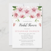 Waterverf Roze Dahlias Bruids Douche Uitnodiging (Voorkant)