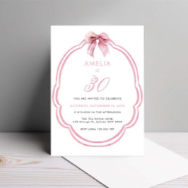 Waterverf Roze Dainty Bow 30e verjaardag Kaart