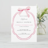 Waterverf Roze Dainty Bow Ribbon Vrijgezellenfeest Kaart (Staand voorkant)