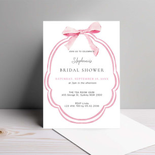 Waterverf Roze Dainty Bow Ribbon Vrijgezellenfeest Kaart