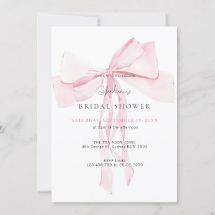 Waterverf Roze Dainty Bow Ribbon Vrijgezellenfeest Kaart
