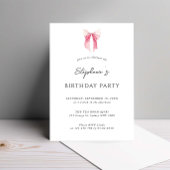 Waterverf Roze Dainty Bow Verjaardagsfeest Kaart