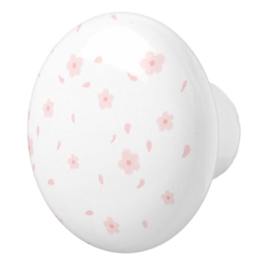 Waterverf Roze Daisies keramische schedel Keramische Knop (Rechts)