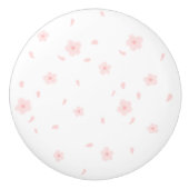 Waterverf Roze Daisies keramische schedel Knop (Voorkant)