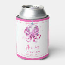 Waterverf Roze Disco Coquette Sweet 16 Verjaardag