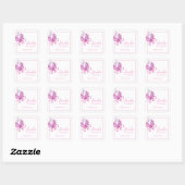 Waterverf Roze Disco Coquette Sweet 16 Verjaardag Vierkante Sticker (Vel)