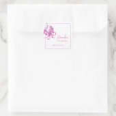 Waterverf Roze Disco Coquette Sweet 16 Verjaardag Vierkante Sticker (Tas)