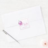 Waterverf Roze Disco Coquette Sweet 16 Verjaardag Vierkante Sticker (Envelop)