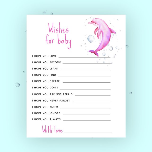 Waterverf roze dolfijn - gebeden voor baby (Creator heeft geüpload)