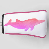 Waterverf roze dolfijn golfheadcover (Voorkant)