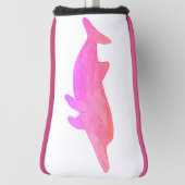 Waterverf roze dolfijn golfheadcover (Draai 90)
