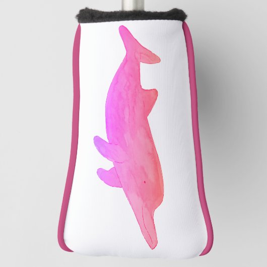 Waterverf roze dolfijn golfheadcover (Draai 90)