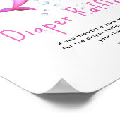 Waterverf roze dolfijn - Luier Raffle spel Poster (Hoek)