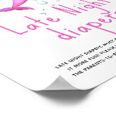 Waterverf roze dolfijn - Luiers voor 's nachts Poster (Hoek)