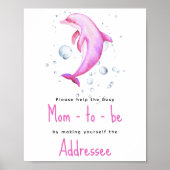 Waterverf roze dolfijn - Moeder aan te spreken Poster (Voorkant)
