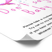 Waterverf roze dolfijn - Zeg niet baby Poster (Hoek)