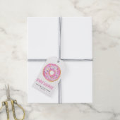 Waterverf roze donut Baby shower dank u Cadeaulabel (Met Touw)