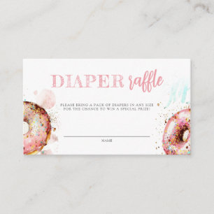 Waterverf roze donut Baby shower Informatiekaartje