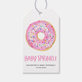 Waterverf Roze Donut Baby Sprinkle Dank u Cadeaulabel