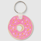 Waterverf Roze Donut Sleutelhanger (Voorkant)
